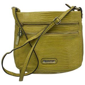 ANNE KLEIN Yellow Leather Shoulder Bag